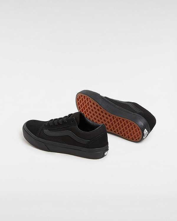 Black Kids' Vans Old Skool (4-8 Years) Skate Shoes NZ | VN4763851