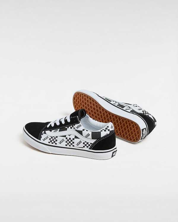 Black Kids' Vans Old Skool (8-14 Years) Sneakers NZ | VN2107845