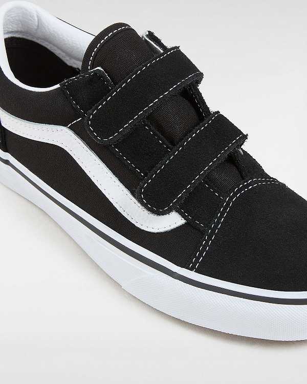 Black Kids' Vans Old Skool Hook And Loop (8-14+ years) Skate Shoes NZ | VN9120534