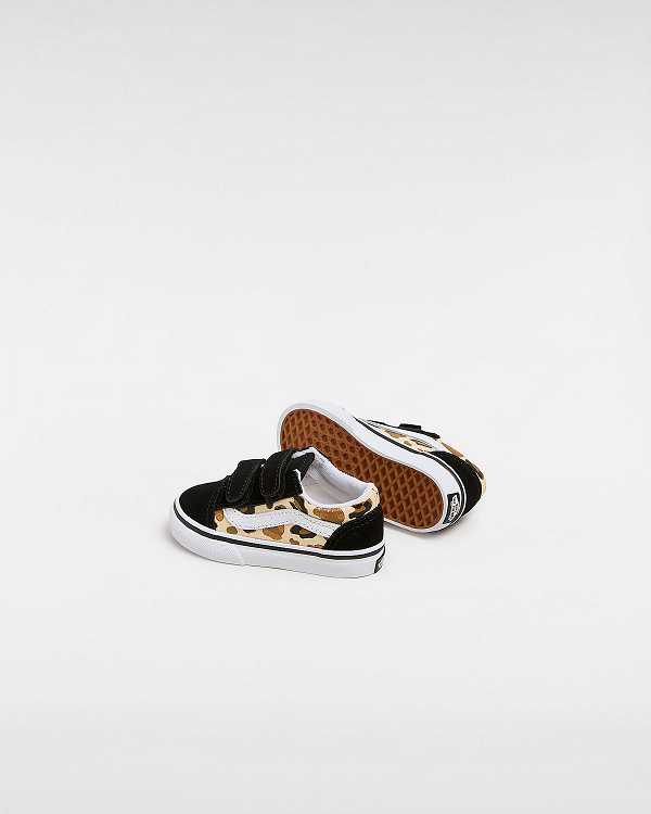 Black Kids' Vans Old Skool Hook and Loop Glitter (1-4 Years) Sneakers NZ | VN3751489