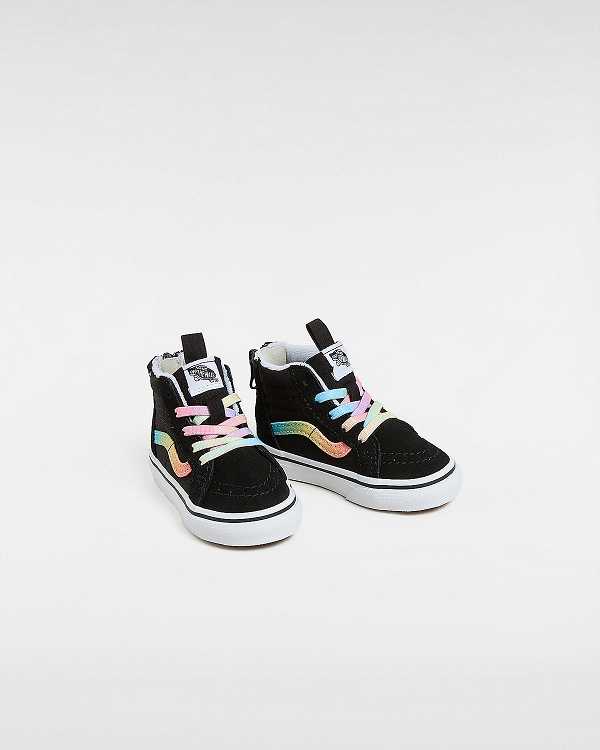 Black Kids' Vans Sk8-Hi Zip (1-4 Years) Skate Shoes NZ | VN6257910