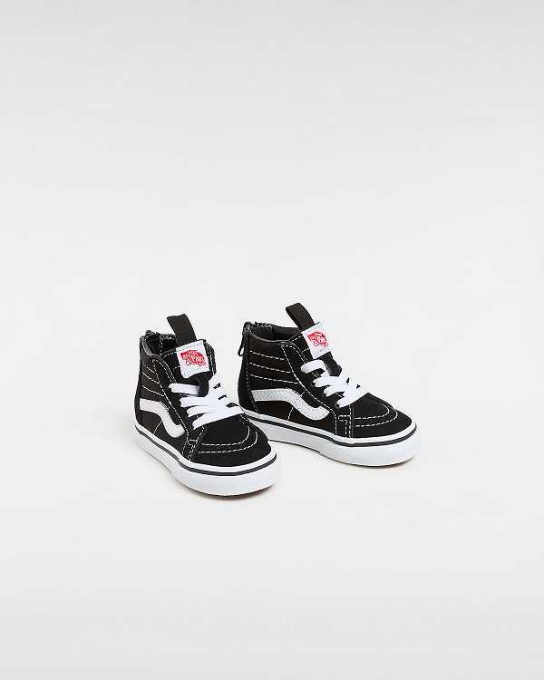 Black Kids' Vans Sk8-Hi Zip (1-4 Years) Sneakers NZ | VN3805261