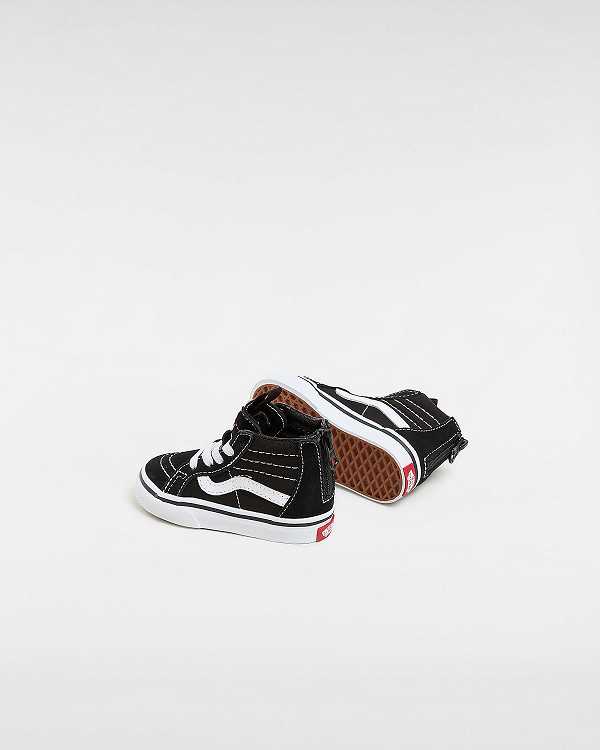 Black Kids' Vans Sk8-Hi Zip (1-4 Years) Sneakers NZ | VN3805261