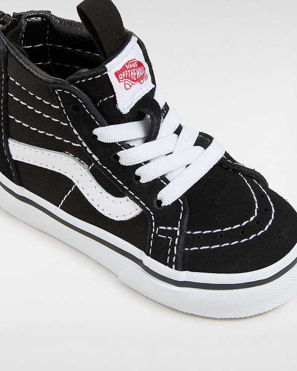 Black Kids' Vans Sk8-Hi Zip (1-4 Years) Sneakers NZ | VN3805261