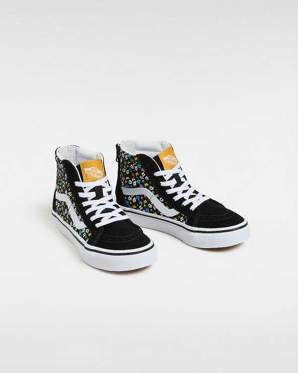 Black Kids' Vans Sk8-Hi Zip (4-8 Years) Skate Shoes NZ | VN7015293