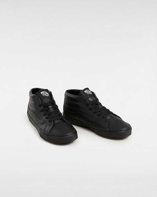 Black Kids' Vans Sk8-Mid Reissue (8-14 Years) Sneakers NZ | VN4796125