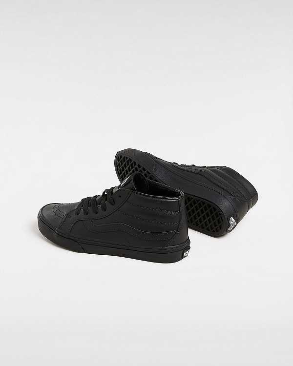 Black Kids' Vans Sk8-Mid Reissue (8-14 Years) Sneakers NZ | VN4796125