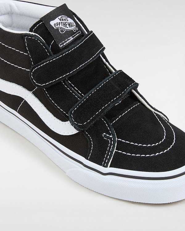 Black Kids' Vans Sk8-Mid Reissue Hook And Loop (8-14+ years) Sneakers NZ | VN7210538