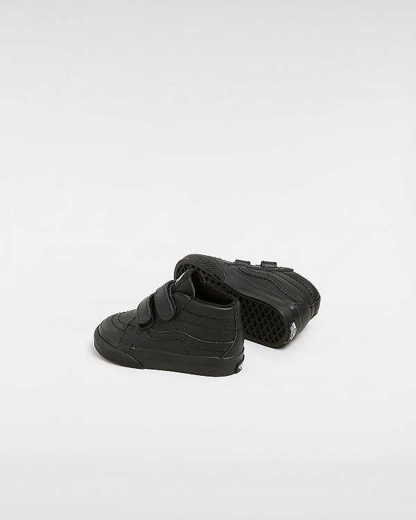 Black Kids' Vans Sk8-Mid Reissue Hook and Loop (1-4 Years) Sneakers NZ | VN3865712