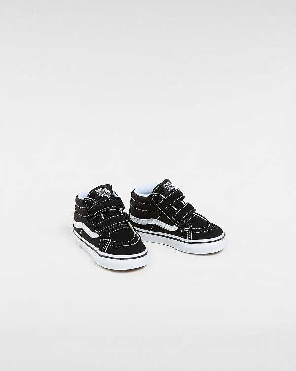 Black Kids' Vans Sk8-Mid Reissue Hook and Loop (1-4 Years) Sneakers NZ | VN8431675