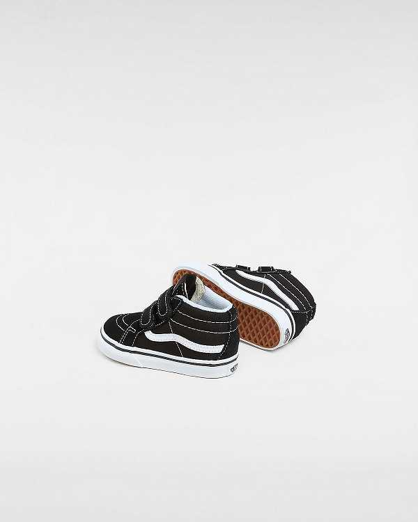 Black Kids' Vans Sk8-Mid Reissue Hook and Loop (1-4 Years) Sneakers NZ | VN8431675