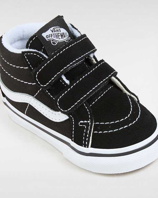 Black Kids' Vans Sk8-Mid Reissue Hook and Loop (1-4 Years) Sneakers NZ | VN8431675