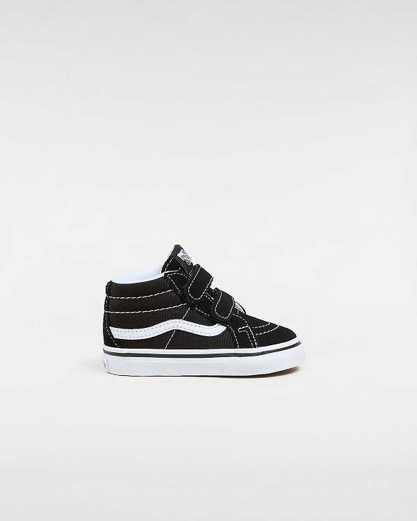 Black Kids\' Vans Sk8-Mid Reissue Hook and Loop (1-4 Years) Sneakers NZ | VN8431675