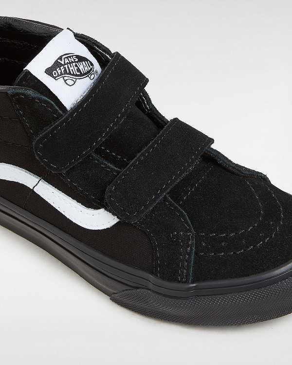 Black Kids' Vans Sk8-Mid Reissue Hook and Loop (4-8 years) Sneakers NZ | VN0471396