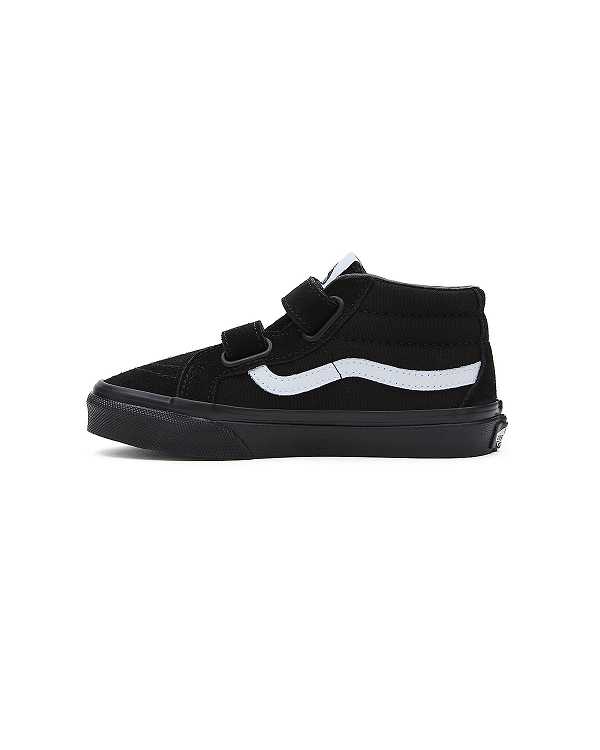 Black Kids' Vans Sk8-Mid Reissue Hook and Loop (4-8 years) Sneakers NZ | VN0471396