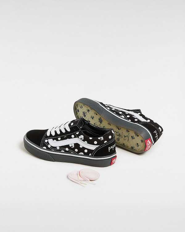 Black Kids' Vans Vans X Papergirl Old Skool (4-8 Years) Sneakers NZ | VN0587962