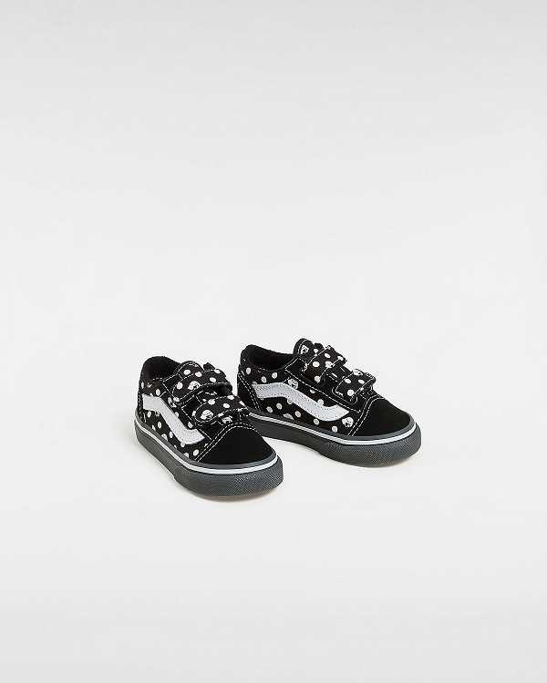 Black Kids' Vans Vans X Papergirl Old Skool Hook and Loop (1-4 Years) Sneakers NZ | VN7406281