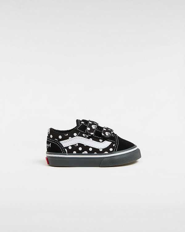 Black Kids\' Vans Vans X Papergirl Old Skool Hook and Loop (1-4 Years) Sneakers NZ | VN7406281