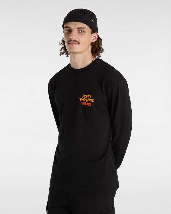 Black Men Vans Bouya Long Sleeve T Shirts NZ | VN8921603