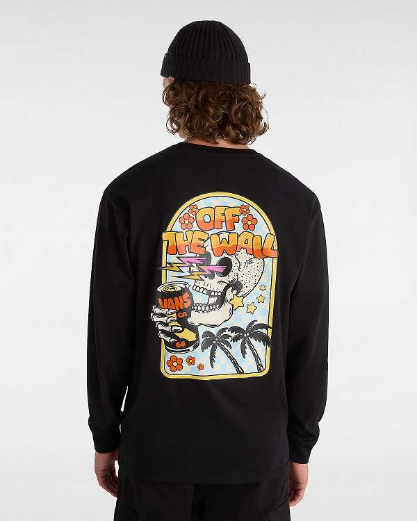 Black Men Vans Bouya Long Sleeve T Shirts NZ | VN8921603