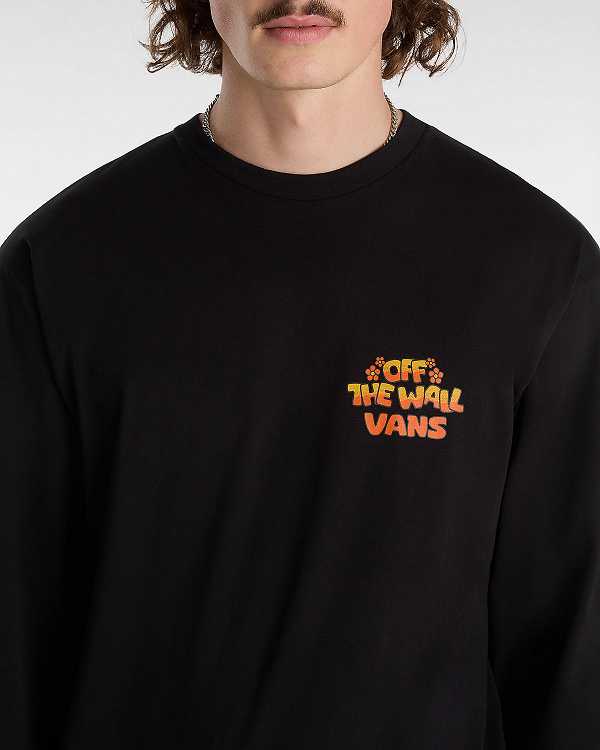 Black Men Vans Bouya Long Sleeve T Shirts NZ | VN8921603