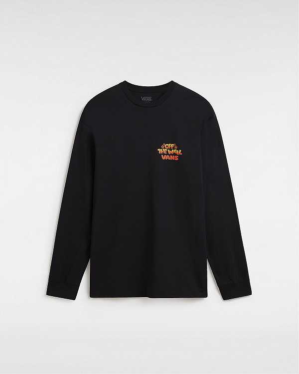 Black Men Vans Bouya Long Sleeve T Shirts NZ | VN8921603