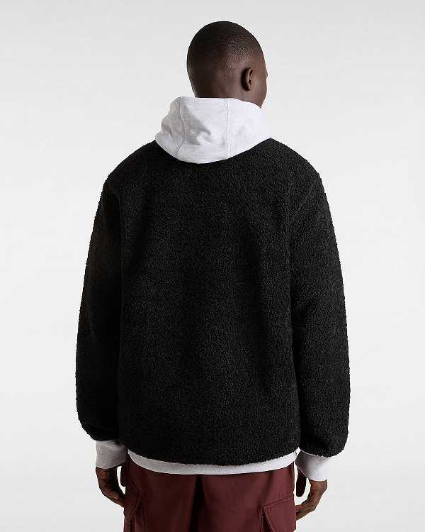 Black Men Vans Boxed Sherpa Sweatshirt NZ | VN7612389