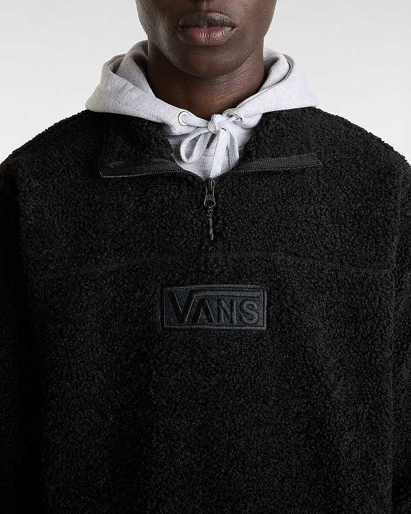 Black Men Vans Boxed Sherpa Sweatshirt NZ | VN7612389