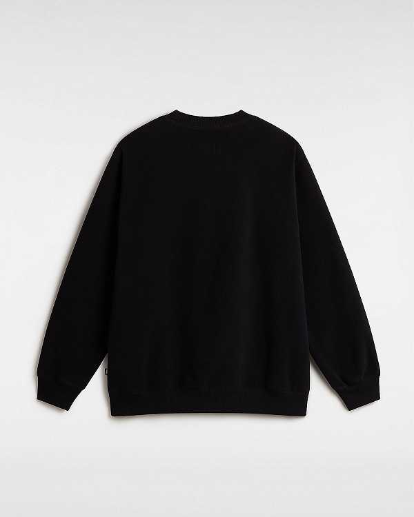 Black Men Vans Carlo Polar Fleece Loose Crew Sweatshirt NZ | VN8135790