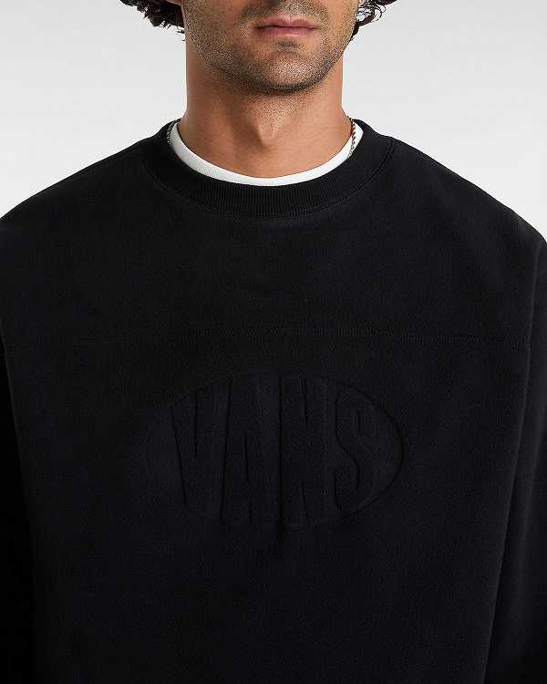 Black Men Vans Carlo Polar Fleece Loose Crew Sweatshirt NZ | VN8135790