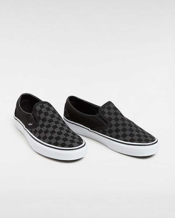 Black Men Vans Checkerboard Classic Slip On Shoes NZ | VN6085437