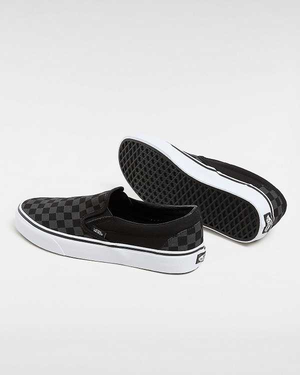 Black Men Vans Checkerboard Classic Slip On Shoes NZ | VN6085437