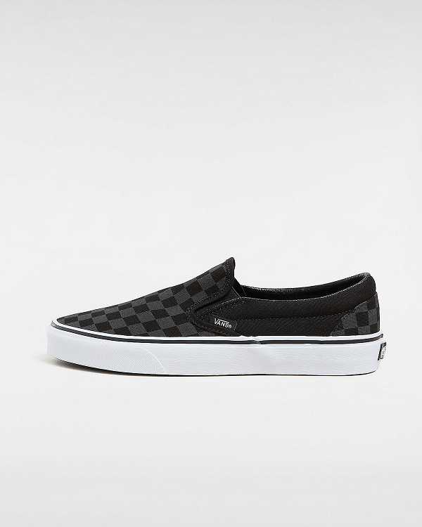 Black Men Vans Checkerboard Classic Slip On Shoes NZ | VN6085437