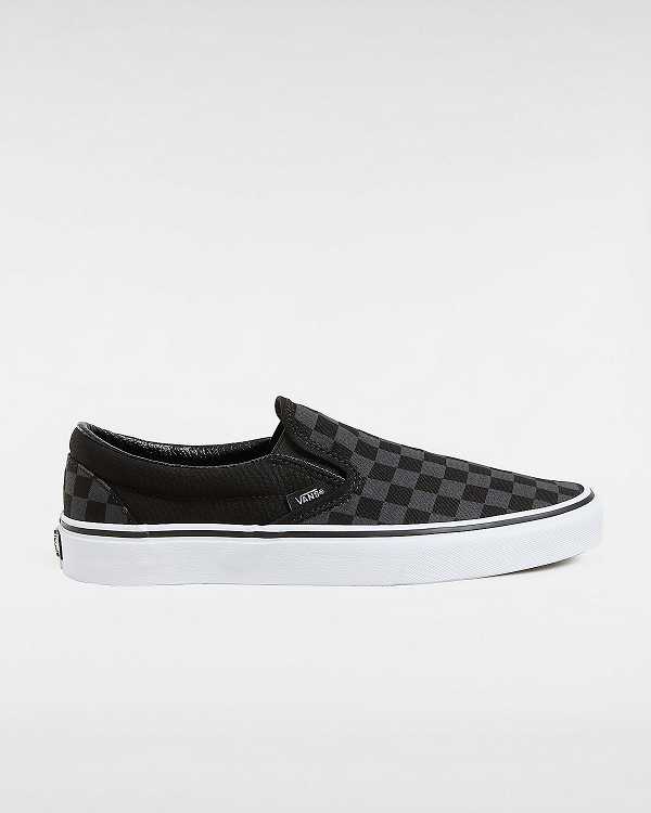 Black Men Vans Checkerboard Classic Slip On Shoes NZ | VN6085437