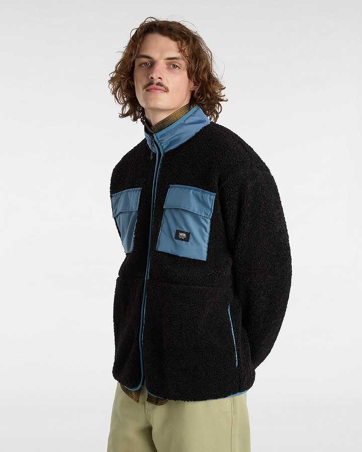 Black Men Vans Debrusk Loose Sherpa Sweatshirt NZ | VN1504639