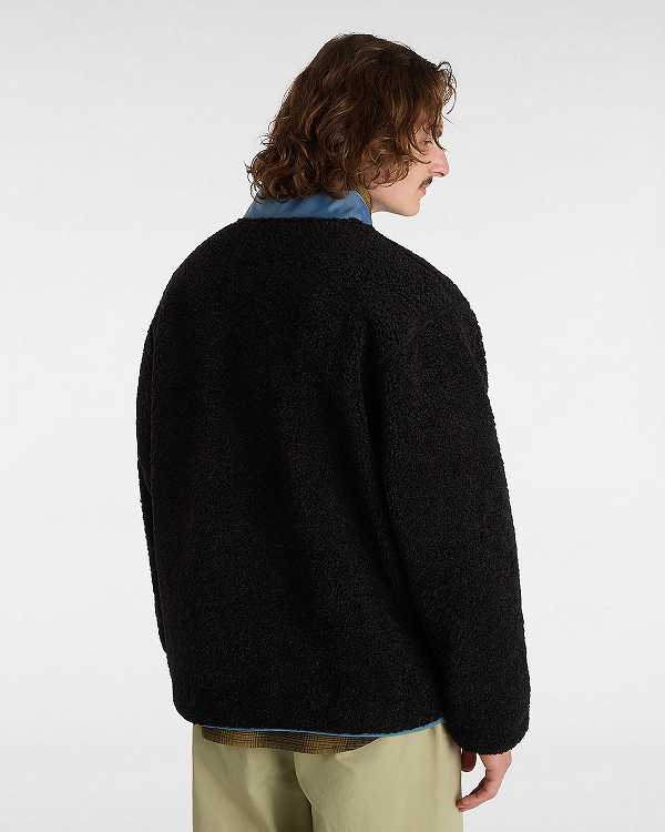 Black Men Vans Debrusk Loose Sherpa Sweatshirt NZ | VN1504639