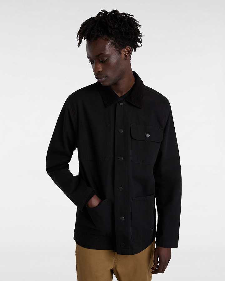 Black Men Vans Drill Chore Coat NZ | VN3619407