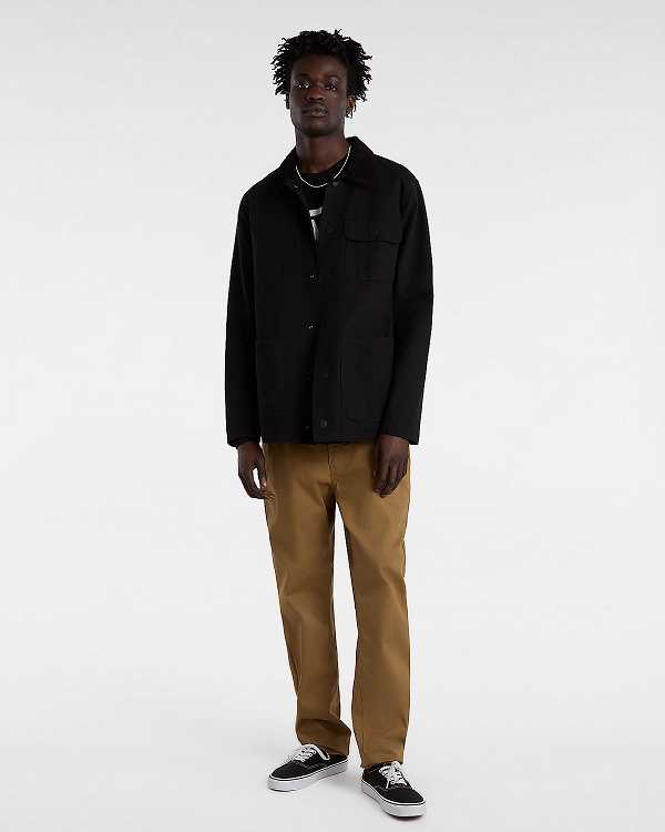 Black Men Vans Drill Chore Coat NZ | VN3619407