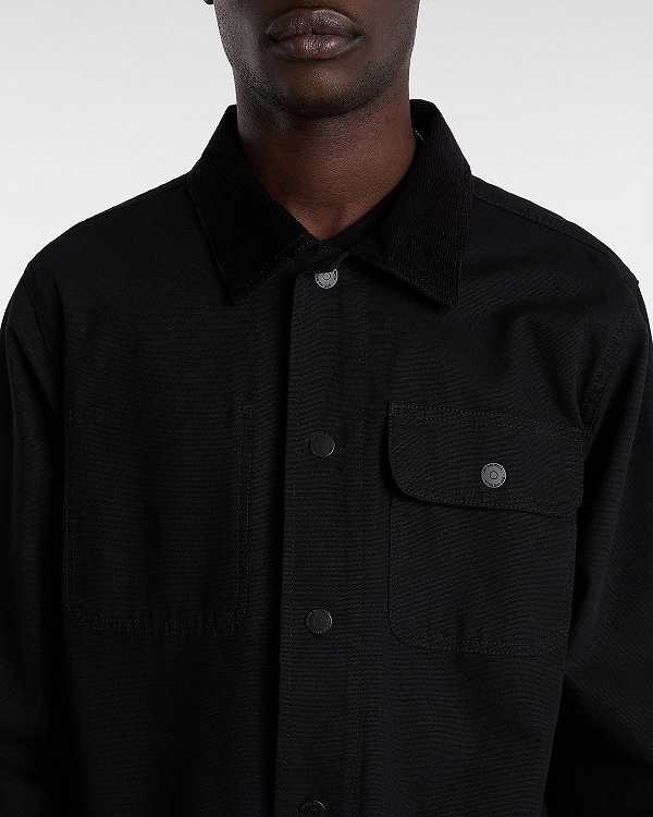 Black Men Vans Drill Chore Coat NZ | VN3619407