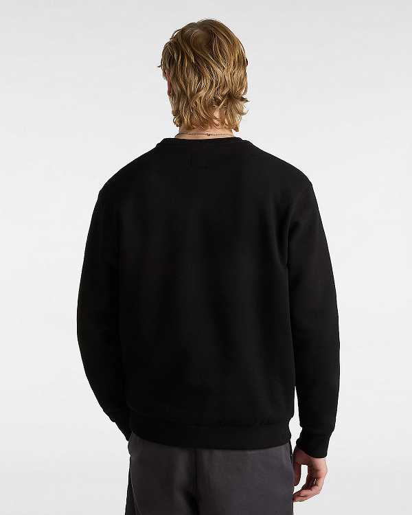 Black Men Vans Essential Relaxed Crew Sweatshirt NZ | VN7964583