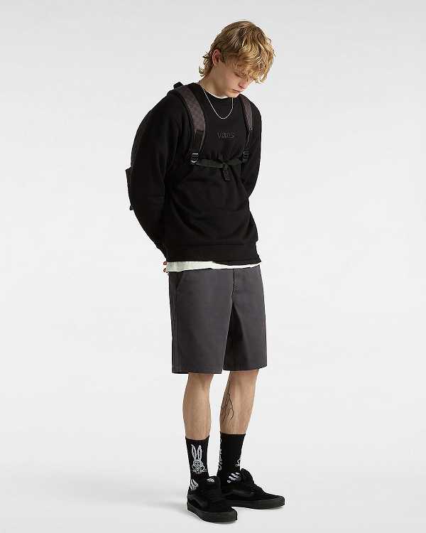 Black Men Vans Essential Relaxed Crew Sweatshirt NZ | VN7964583