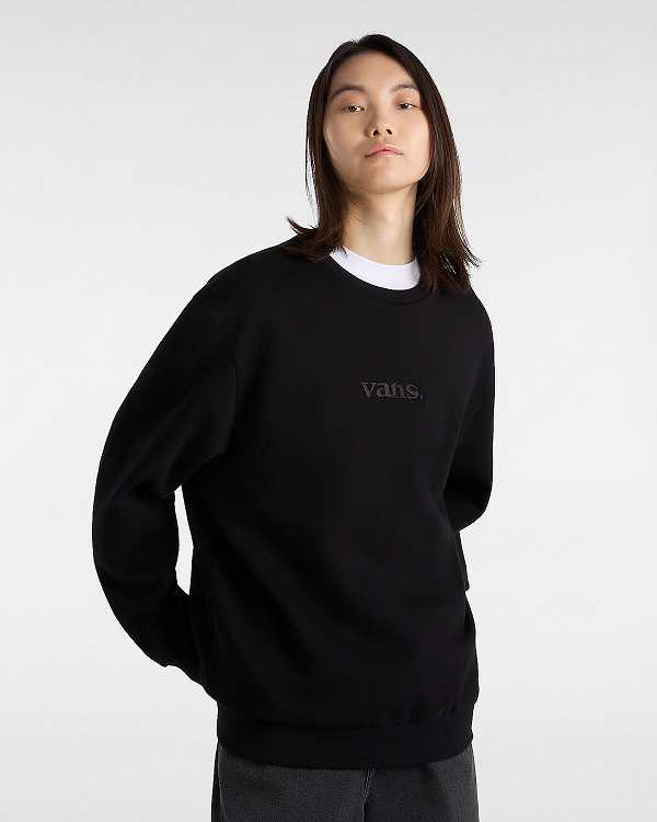 Black Men Vans Essential Relaxed Crew Sweatshirt NZ | VN7964583