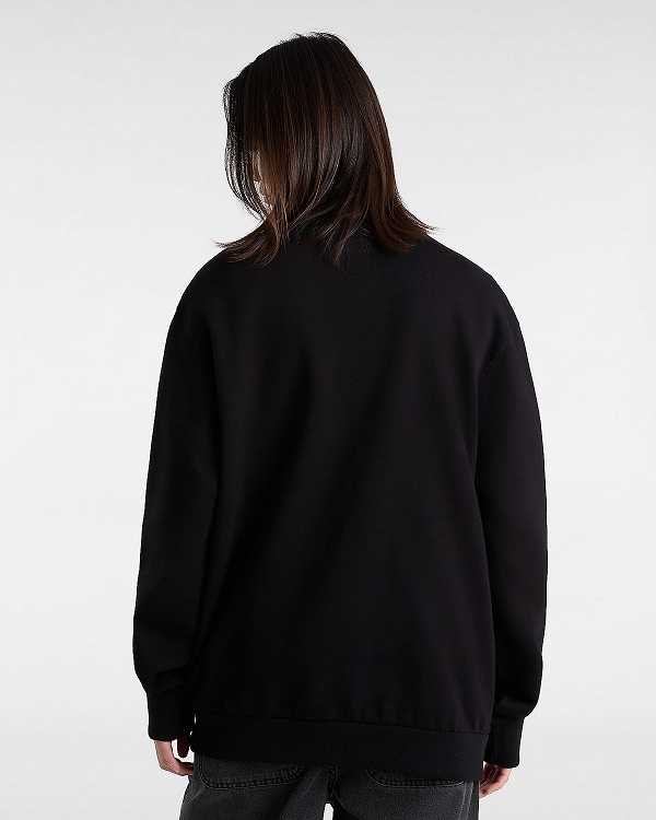 Black Men Vans Essential Relaxed Crew Sweatshirt NZ | VN7964583