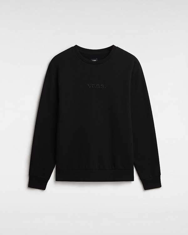 Black Men Vans Essential Relaxed Crew Sweatshirt NZ | VN7964583