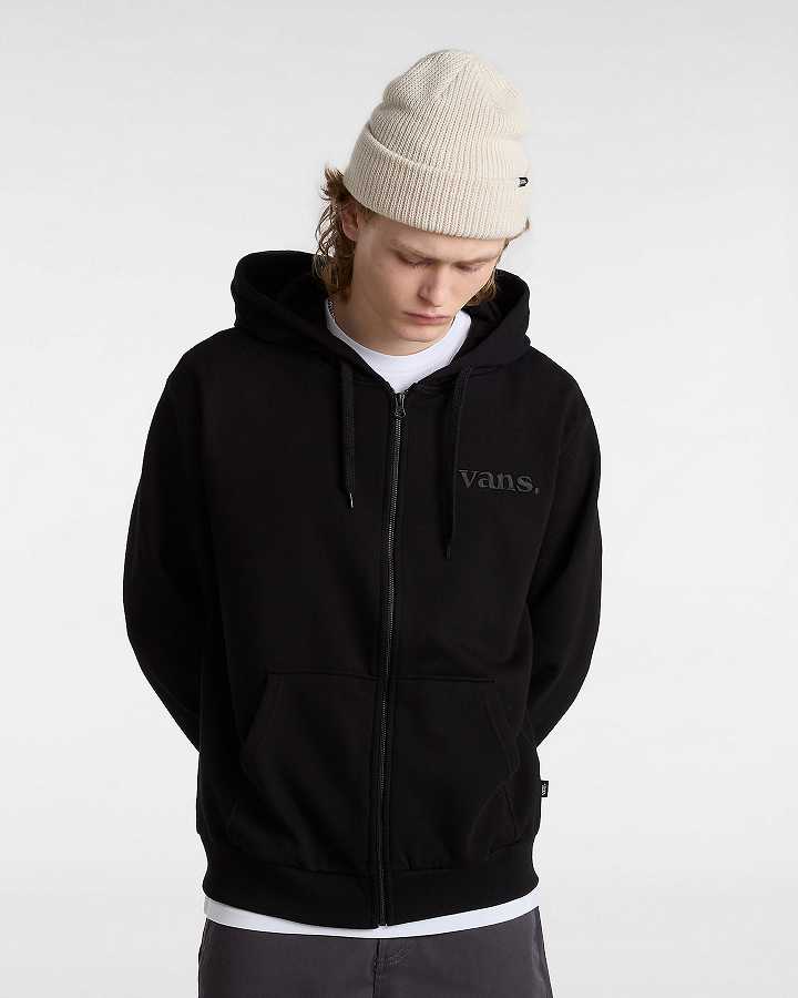 Black Men Vans Essential Relaxed Hoodie NZ | VN1703469