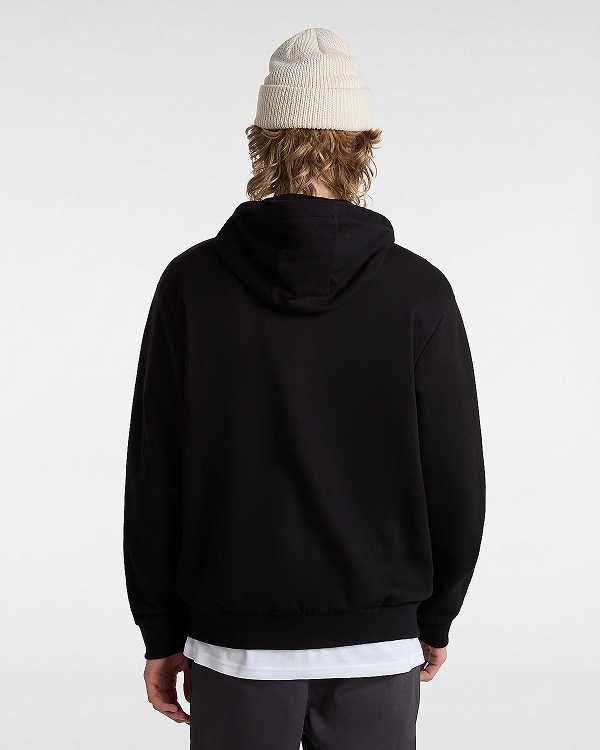 Black Men Vans Essential Relaxed Hoodie NZ | VN1703469