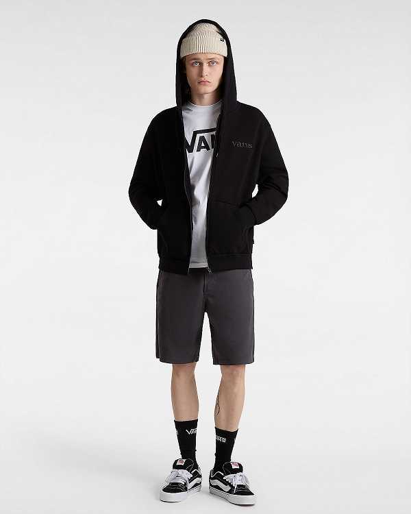 Black Men Vans Essential Relaxed Hoodie NZ | VN1703469