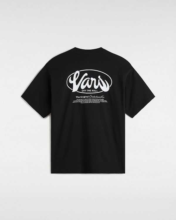 Black Men Vans Global Line T Shirts NZ | VN3789501