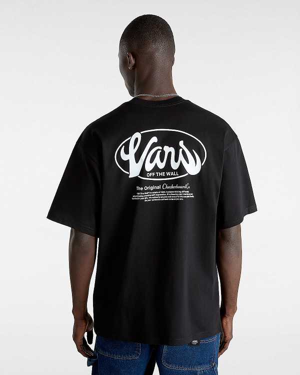 Black Men Vans Global Line T Shirts NZ | VN3789501