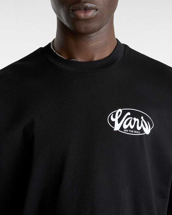 Black Men Vans Global Line T Shirts NZ | VN3789501